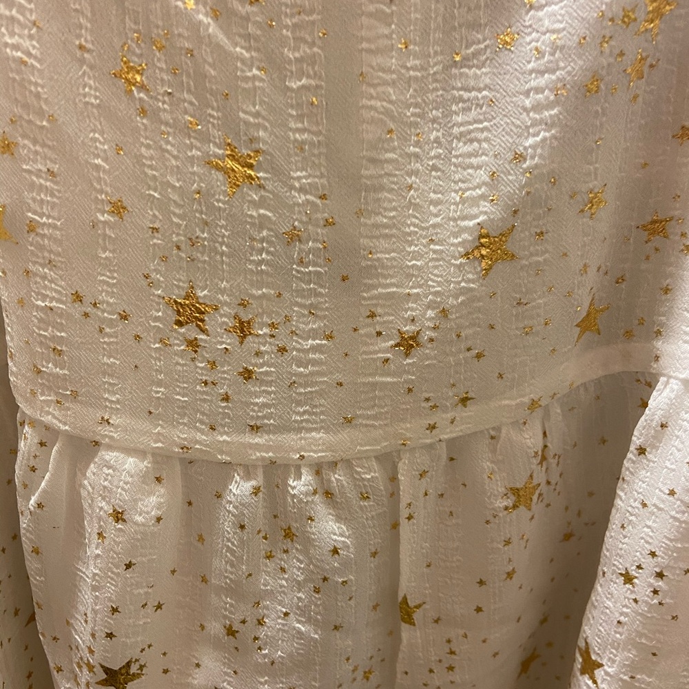 Nasty Gal White Mini Dress with Gold Star Print - Picture 7 of 8